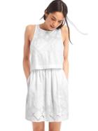 Gap Women Layered Embroidery Sleeveless Dress - White