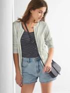 Gap Women Three Quarter Sleeve Cardigan - Heather Grey