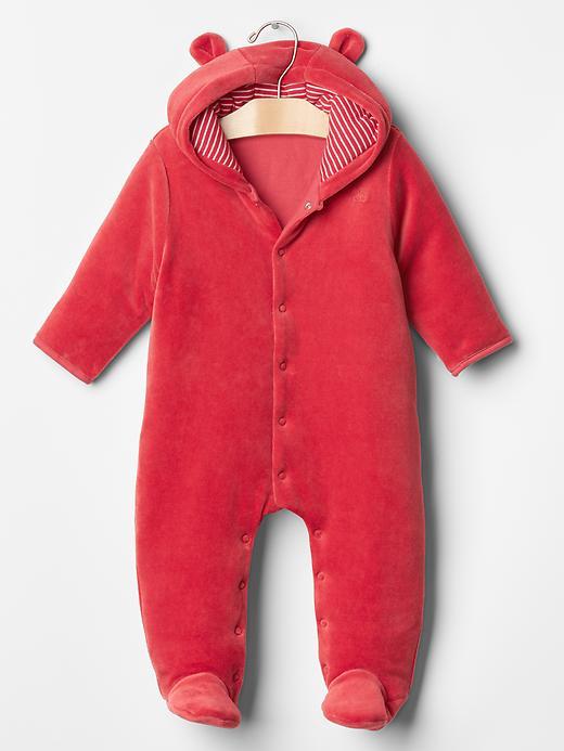 Gap Velour Bear One Piece - Modern Red