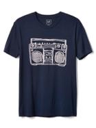 Gap Men Boombox Graphic Crewneck Tee - Tapestry Navy
