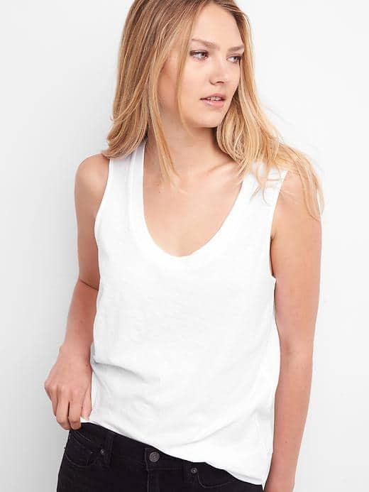 Gap Women Scoopneck Tank - White