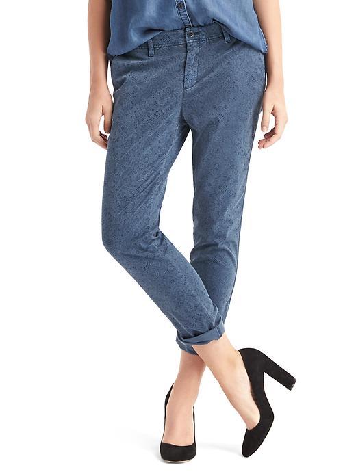 Gap Women Print Girlfriend Chinos - Navy Print