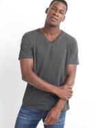 Gap Men Essential V Neck T Shirt - Dark Charcoal