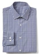 Gap Men Non Iron Slim Fit Shirt - Blue Gingham