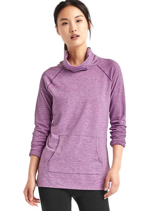 Gap Women Stripe Mock Neck Pullover - Wild Violet