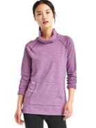Gap Women Stripe Mock Neck Pullover - Wild Violet