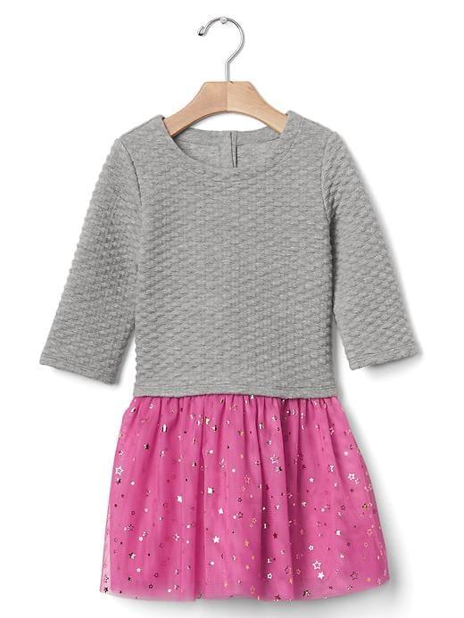 Gap Quilted Jacquard Tutu Dress - Light Heather Gray