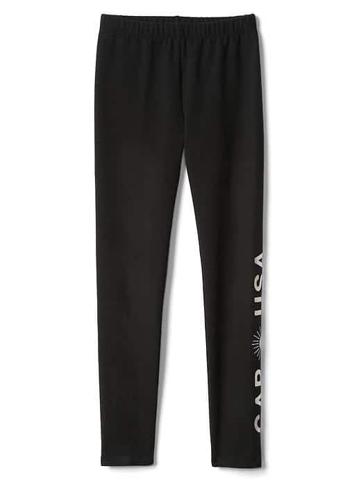 Gap Women Embellished Logo Soft Terry Leggings - True Black
