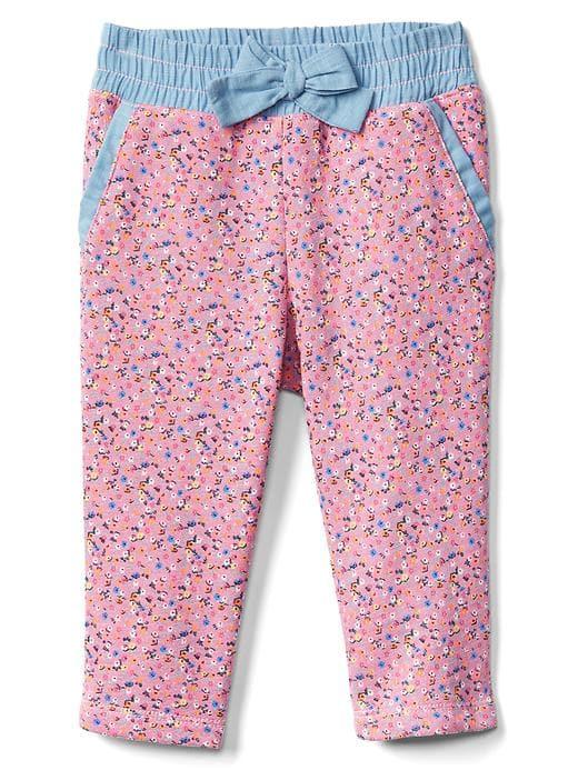 Gap Mix Fabric Capri Joggers - Pink Floral