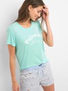 Gap Women Mix And Match Short Sleeve Sleep Shirt - Bleached Aqua