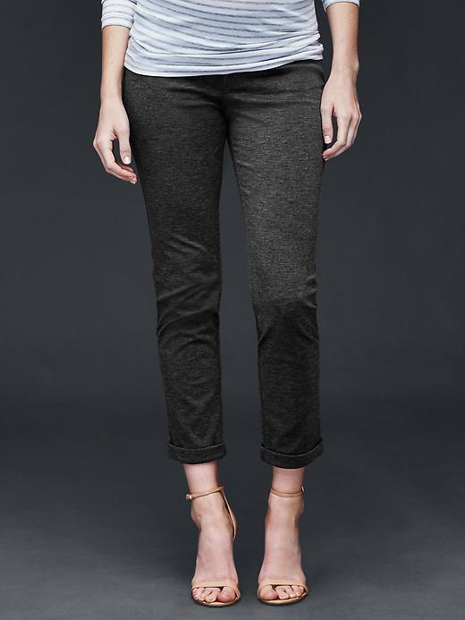 Gap Demi Panel Double Knit Girlfriend Pants - Charcoal Heather