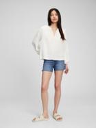 Crinkle Gauze Ruffle Neck Top