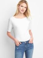 Gap Women Ponte V Neck Tee - White