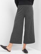 Gap Rib Knit Wide Leg Crop Pants - Charcoal