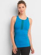 Gap Women Medium Impact Strappy Shelf Tank - Techno Blue