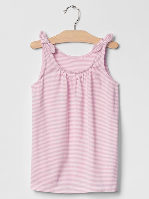 Gap Print Bow Shirred Tank - Pink Stripe
