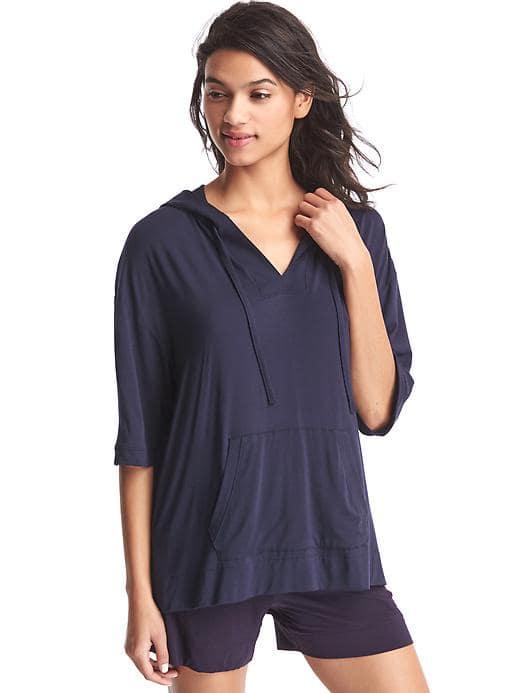 Gap Pure Body Modal Half Sleeve Hoodie - Dark Indigo