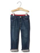 Gap 1969 Fleece Lined Straight Jeans - Dark Indigo