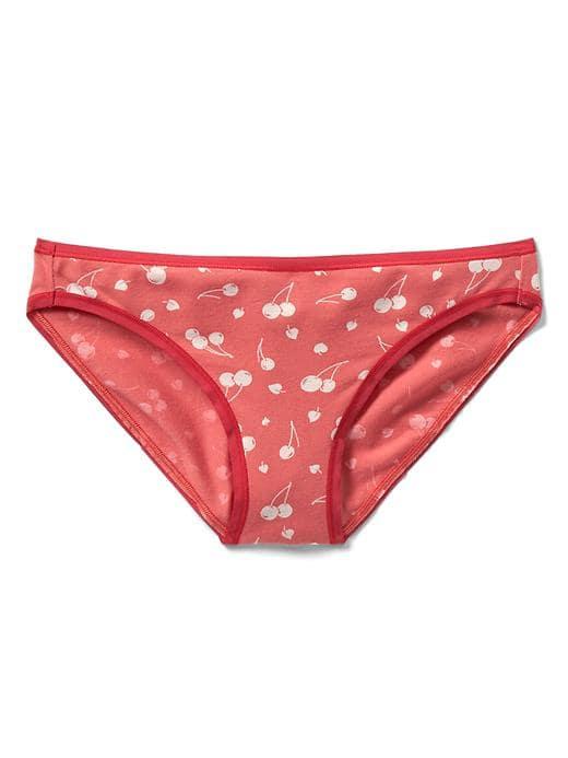 Gap Women Stretch Cotton Low Rise Bikini - Cherries