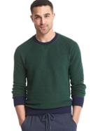 Gap Men Softspun Knit Ringer Pullover - Green