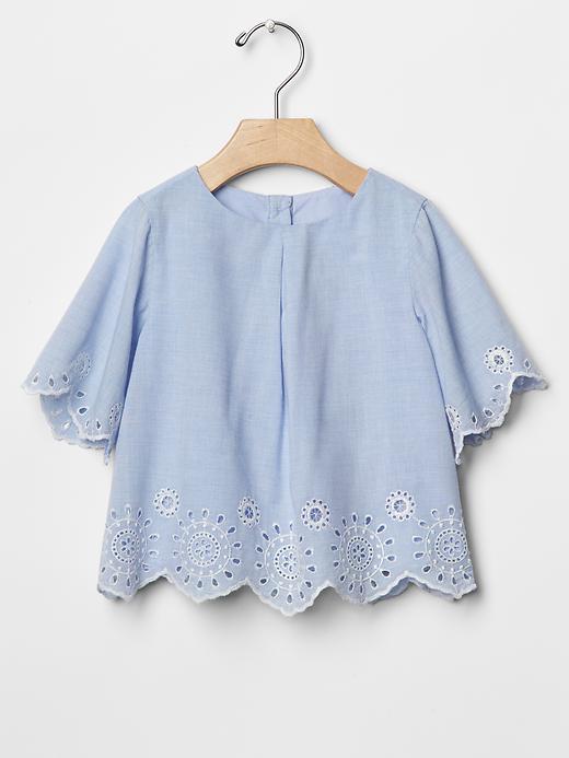 Gap Scallop Eyelet Top - Light Blue