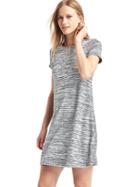 Gap Women Softspun Knit Stripe T Shirt Dress - Blue & White Stripe