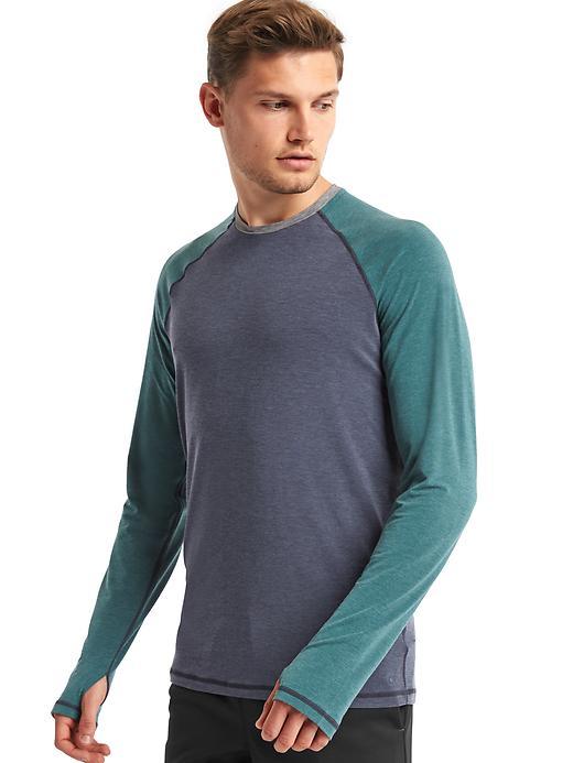Gap Men Gapfit Breathe Long Sleeve Crew T Shirt - True Indigo