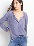 Gap Slub Splitneck Top - Dutch Blue