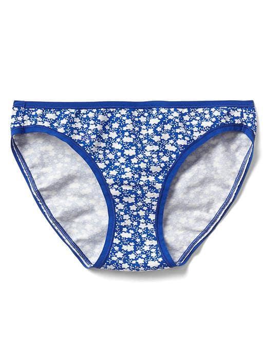Gap Women Stretch Cotton Low Rise Bikini - Urban Blooms Blue