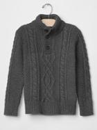 Gap Cozy Cable Mockneck Sweater - Heather Grey