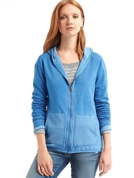 Gap Women French Terry Zip Hoodie - Quantum Blue