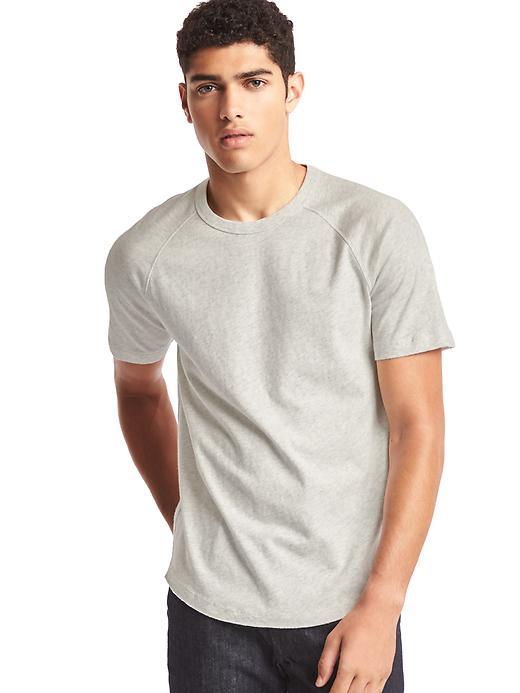 Gap Men Marled Short Sleeve Raglan Tee - Light Heather Gray