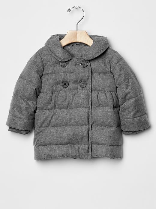 Gap Herringbone Puffer Jacket - Heather Grey