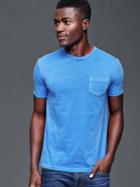 Gap Men Vintage Wash T Shirt - Blue Streak