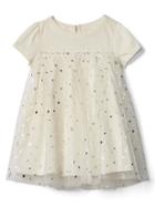Gap Short Sleeve Tulle Dress - Ivory Frost