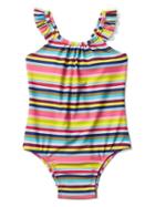 Gap Bright Stripes Flutter Swim One Piece - Multi Stripe