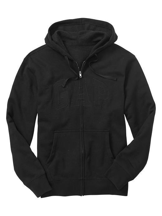 Gap Men Factory Arch Logo Zip Hoodie - True Black