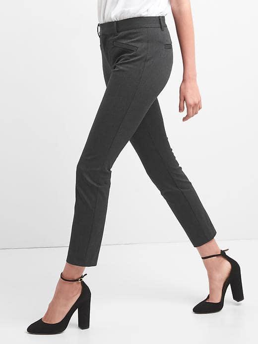Gap Women Heather Skinny Ankle Pants - Charcoal Heather
