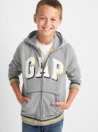 Gap Women Shadow Logo Fleece Zip Hoodie - Grey Heather