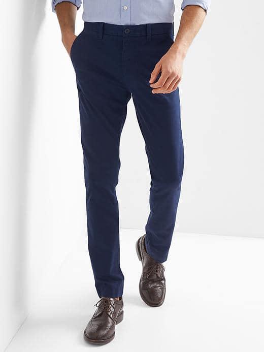 Gap Men Classic Stretch Skinny Fit Khakis - Tapestry Navy