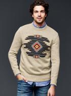 Gap Men Fair Isle Crew Sweater - Novelty Oatmeal