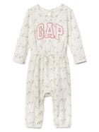 Gap Logo Floral Keyhole One Piece - Ivory Frost