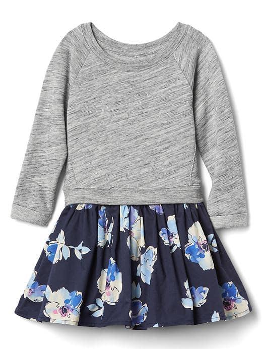 Gap Double Layer Floral Dress - Grey Streak