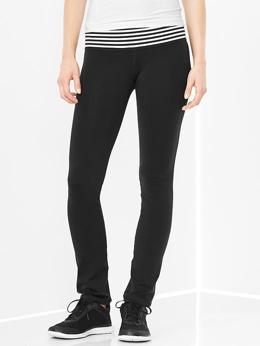 Gap Gapfit Slim Straight Pants - Black W/white Stripes