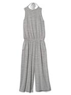 Gap Women Softspun Stripe Culotte Jumpsuit - Grey Stripe