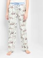 Gap Poplin Roll Sleep Pants - Cityscape Milk White