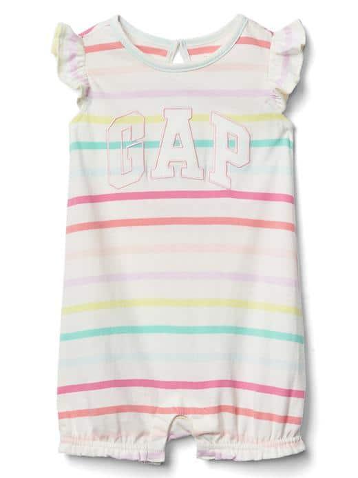 Gap Logo Stripe Flutter Short One Piece - Multi Stripe