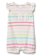 Gap Logo Stripe Flutter Short One Piece - Multi Stripe