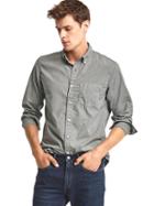 Gap Men True Wash Solid Standard Fit Shirt - Blue Slate