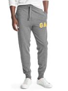 Gap Men Textured Logo Sweats - Charcoal Gray